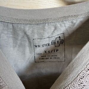 Free people flowy stripe and lace shirt